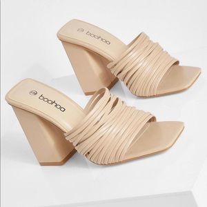 Strap Layered Block Heel Mules